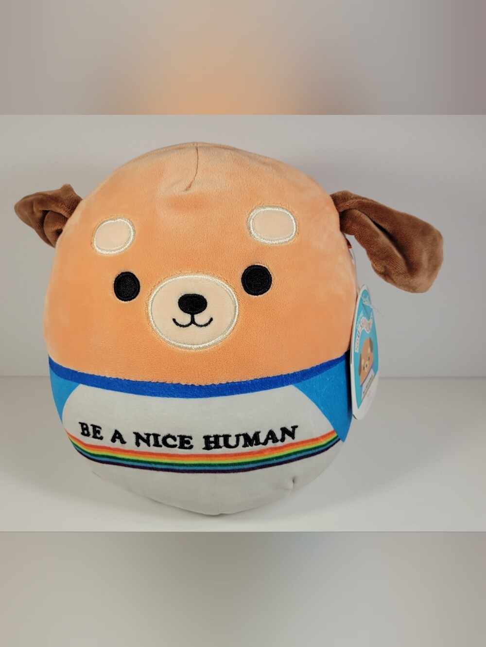 Squishmallows Sam The Dog 8" Plush, Brown Dog In T-Shirt